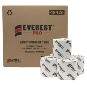 everest pro 2 ply wrapped toilet/bathroom tissue, 48rl/cs 48420