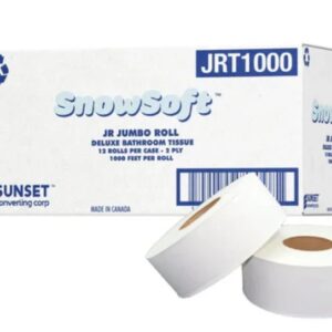 Snow Soft - 3.29" x 1000 Feet, 2 Ply Centre Pull Towel Toilet/Bathroom Tissue, 12Rl/Cs - JRT1000